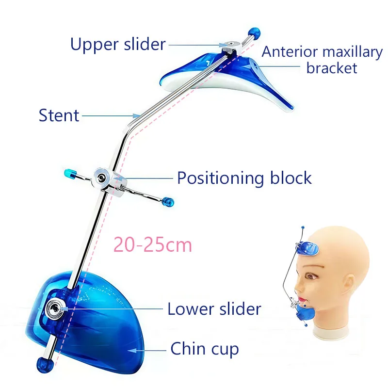 1Pc Dental Orthodontic Face Mask Single Pole Head Cap Adjustable Underbite Correction Headgear Front Traction Dentist Supplies