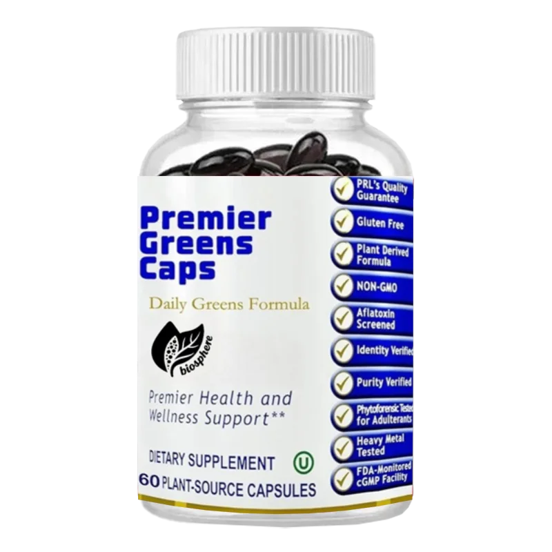 Super Green Supplements, Vegetable Vegetarian Pills, Kale, and Microalgae -60 Vegetarian Capsules