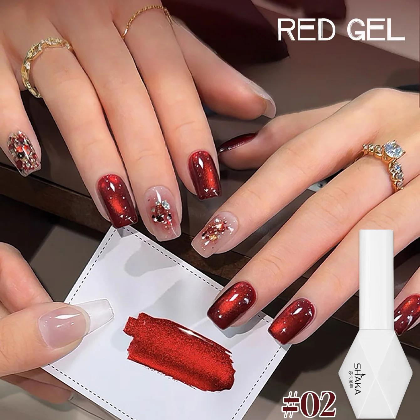 WS 6-Farben 10 ml rote Glasperle Katze Magnetgel Ultra Shine Semi Permanent Soak Off UV Gel Weihnachten Maniküre Nail Art Lack – Detail 12