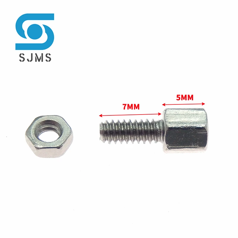 10SETS 5+7MM Hex head Spacing Screws with nut Standoff Spacer 5MM+7MM for D-Sub VGA DB9 DB15 DB25 RS232 COM serial connector