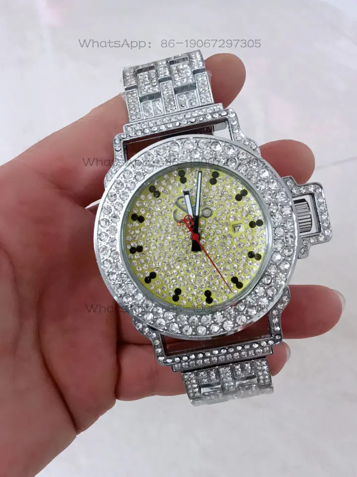 

Large Plate Gypsy Rhinestone Quartz Steel Belt Mechanical Watch