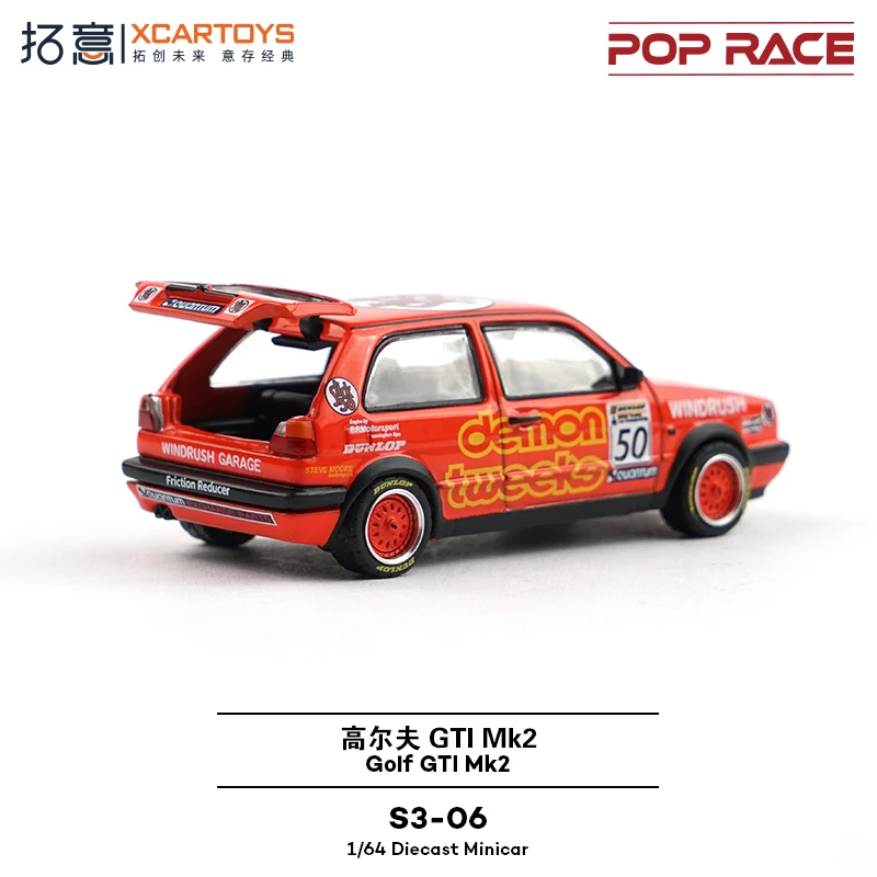 Diecast 1:64 Scale VW Golf GTI Mk2 Red Painted Alloy Car Model Collectible Toy Gift Souvenir Display Ornament