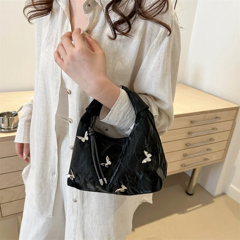 Damen-Umhängetasche mit Schmetterlings-Dekor, verstellbarer Riemen, leicht, für den täglichen Gebrauch, Hobo-Umhängetasche, vielseitige Tasche für Arbeit, Reisen, Einkaufen – Detail 4