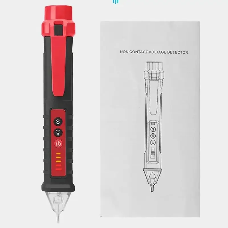 el probador de voltaje sin contacto, herramienta de prueba de circuito de pluma detectora de voltaje CA de 12-1000V con linterna LED, ajuste de sensibilidad