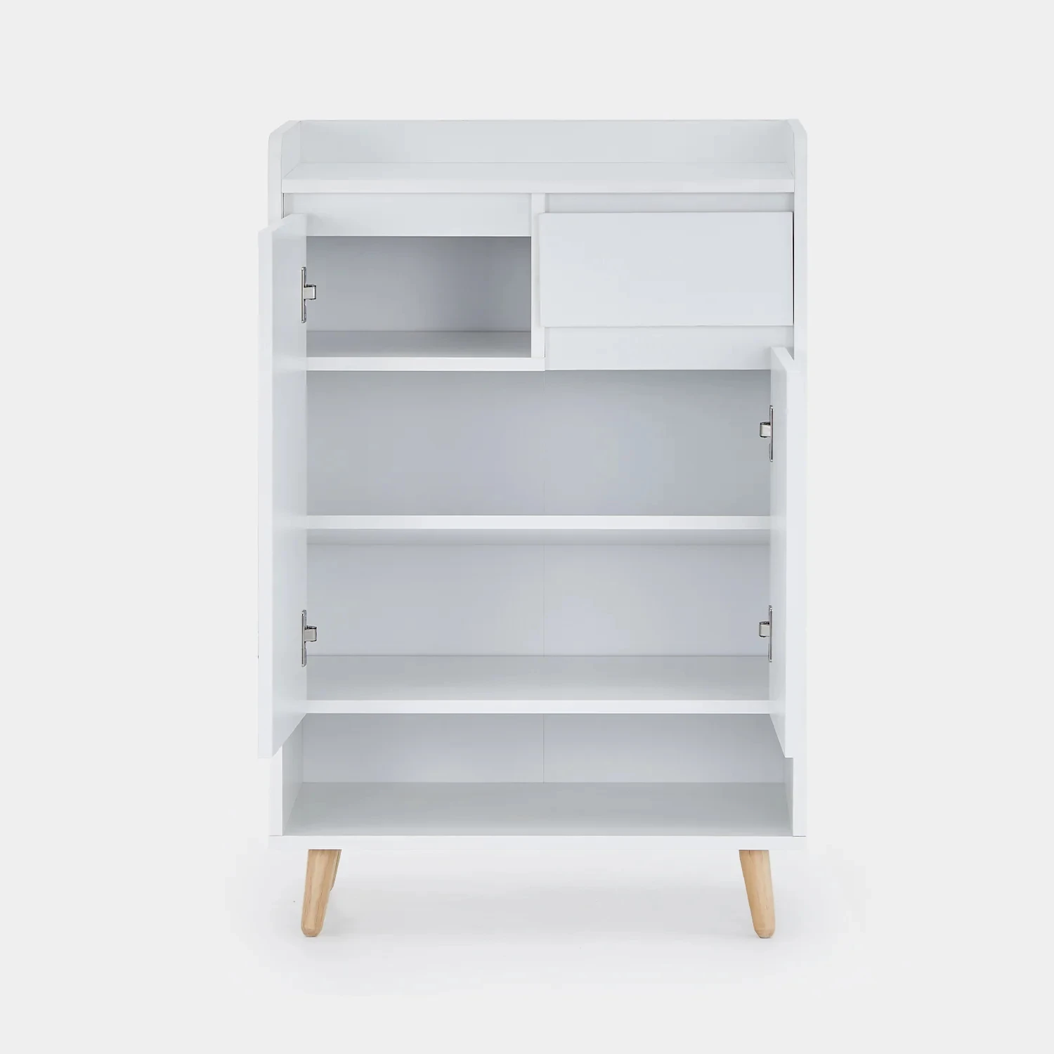 Modern Hallway Entryway OEM White Solid Wood Legs MDF Wooden Shoe Cabinet Rack Shelf Modern Furniture Storage Cabinet