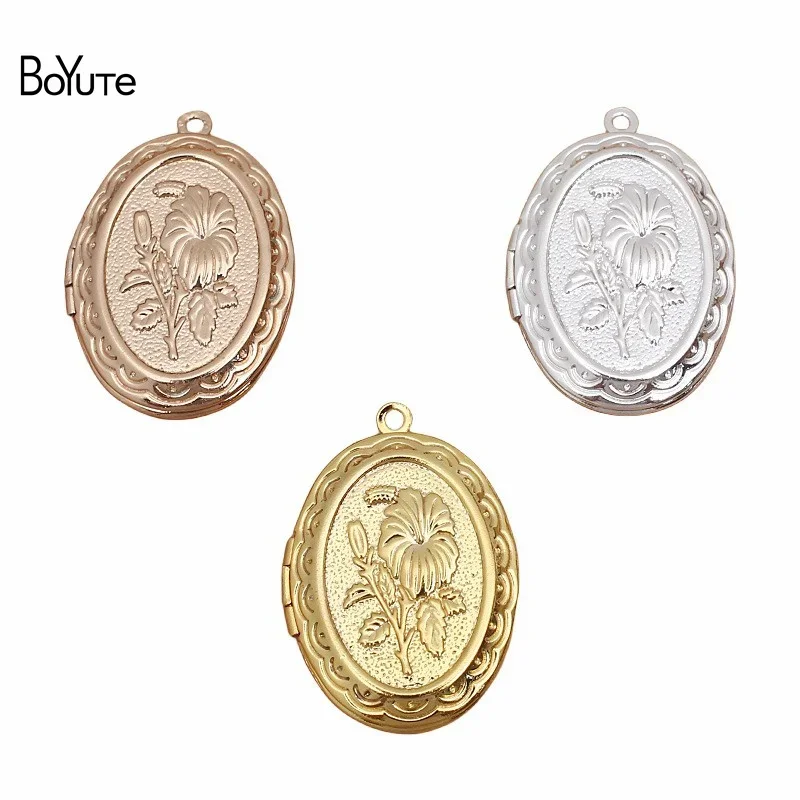 BoYuTe (10 Pieces/Lot) 23*33*5MM Oval Floating Locket Can Insert Photo Locket Pendant Factory Direct Wholesale