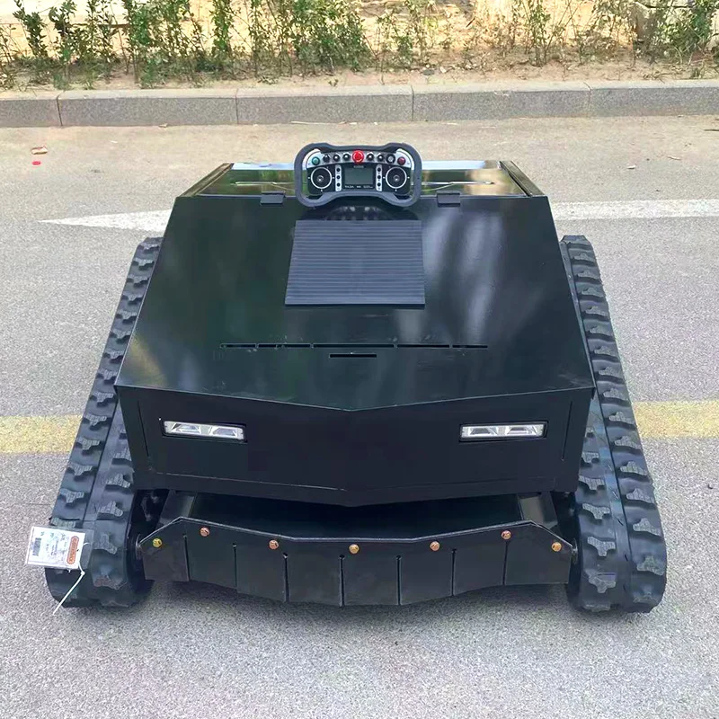 Customized High Power Engine Small Robot Lawn Mower Cutting Width 800mm Remote Control Crawler Lawn Mower