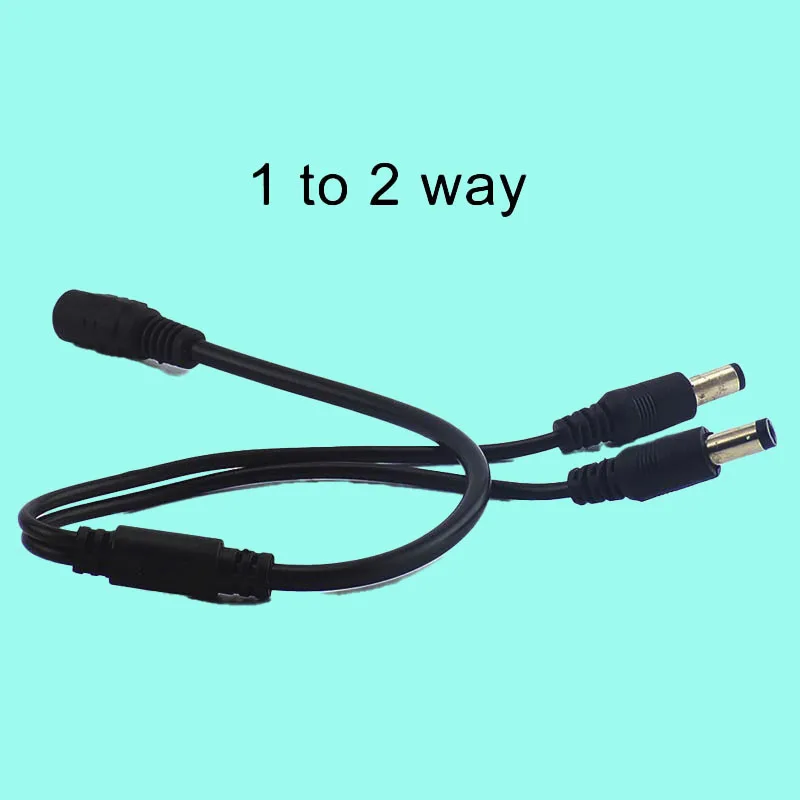 2x 5.5*2.1mm 1 Female to 2 Male Splitter Plug Connector Cable 12V DC Power Jack Adapter Supply for CCTV Camera Led Strip Lamp Q1