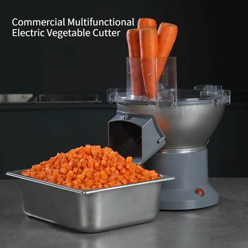 Electric Commercial Vegetable Dicer Slicer Shredder Strip Cutter Multifunctional Machine for Restaurant Canteen Veggie Processe