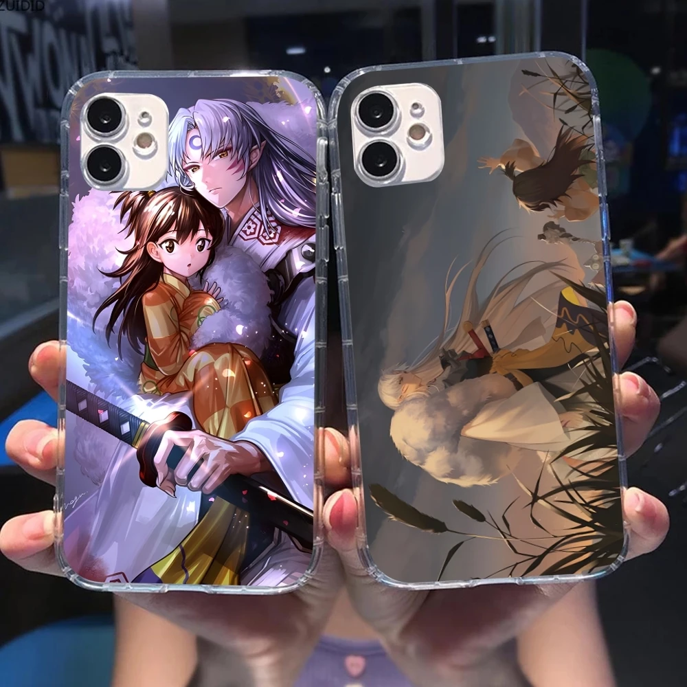 Inuyasha Sesshoumaru Mobile Cell Phone Case for iPhone 15 14 13 12 11 X XR XS 8 Pro Max Plus Mini Clear Transparent Cover Shell