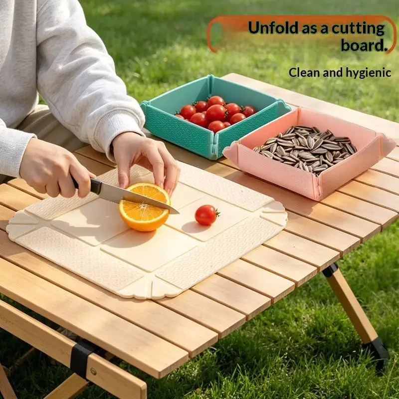 Multifunctional Foldable Magnetic Silicone Mat, Heat Resistant Non-Slip Trivet, Portable Folding Cutting Board Plate For Kitchen