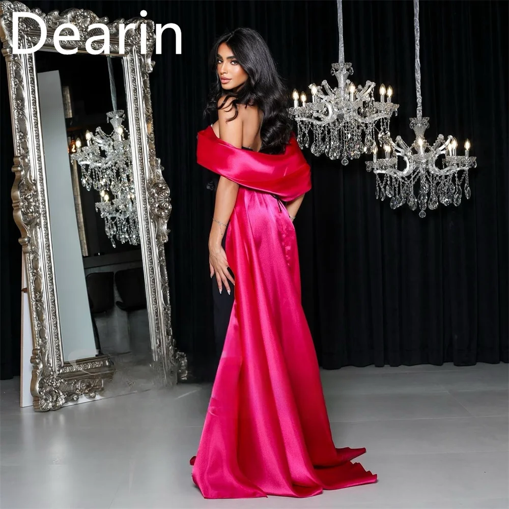 Customized Prom Dress Formal Women Dearin Off-the-shoulder Column Floor Length Skirts Ribbon Bespoke Occasion Dresses Evening Go