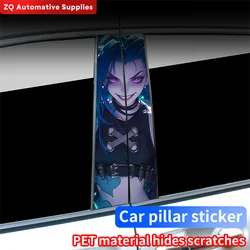 Anime Jinx Smiling Beauty Car Stickers Auto B Pillar Waterproof Sunscreen Decor Cover Scratches Car Doors Pillar Vinyl Decals