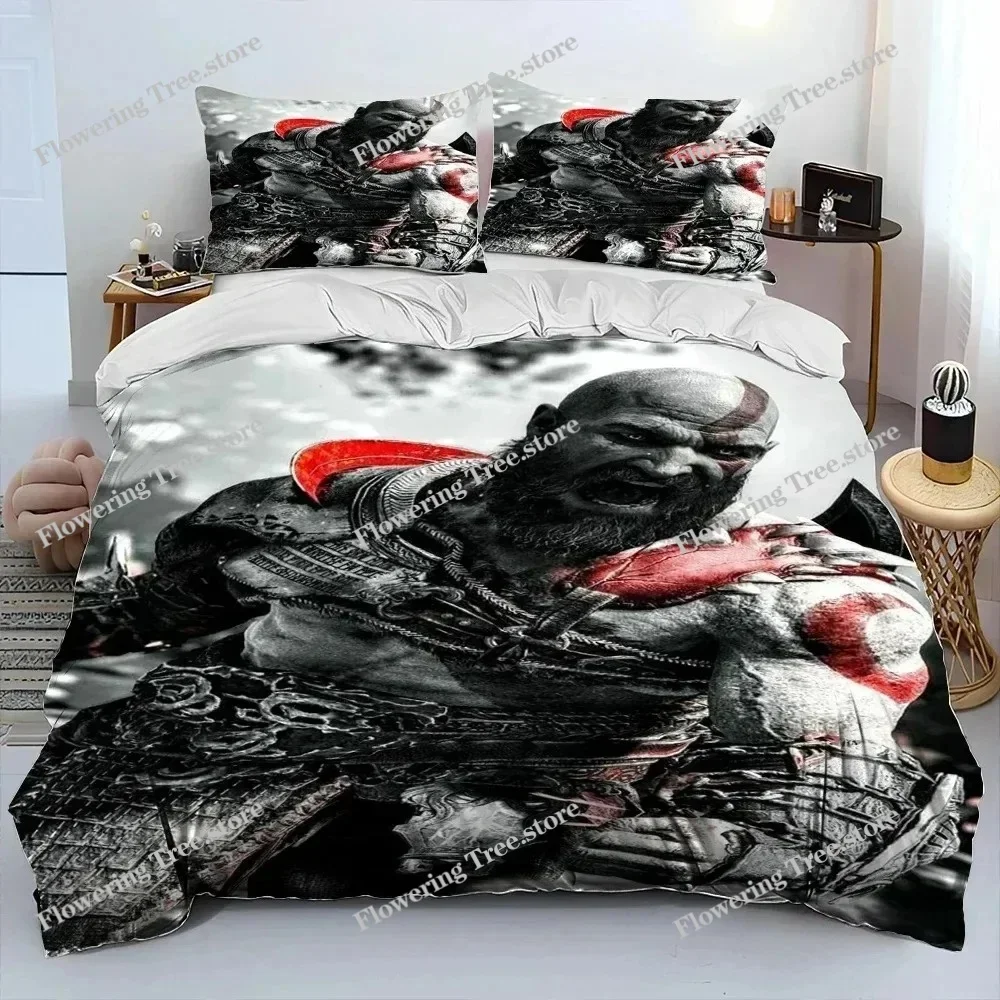 

Game God of War Kratos Bedding Set Duvet Cover Bed Set Quilt Cover Pillowcase Comforter king Queen Size Boys Adult Bedding Set