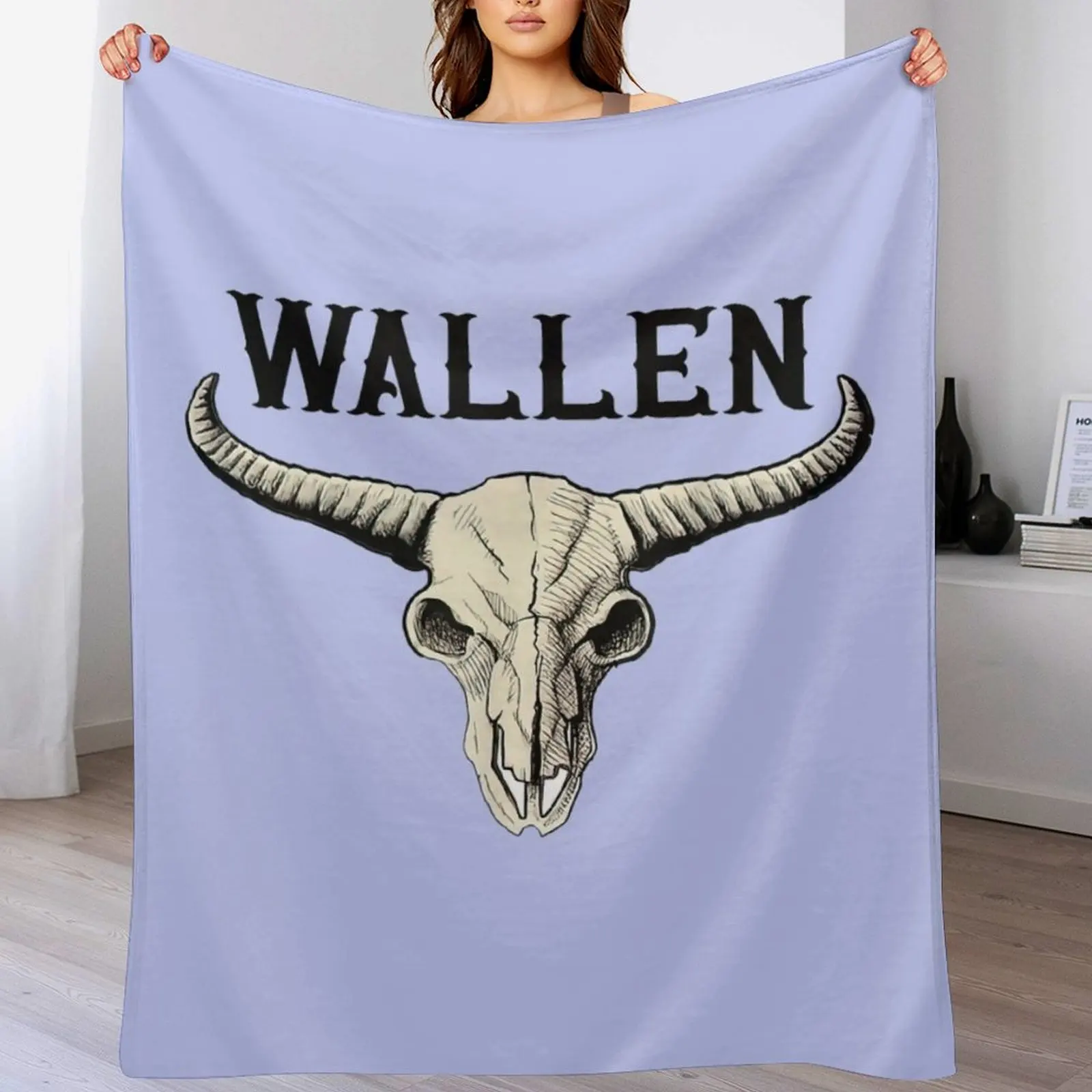 Bullhead Western Country Music Classic Throw Blanket Travel Size Cozy Blanket for Plane Train