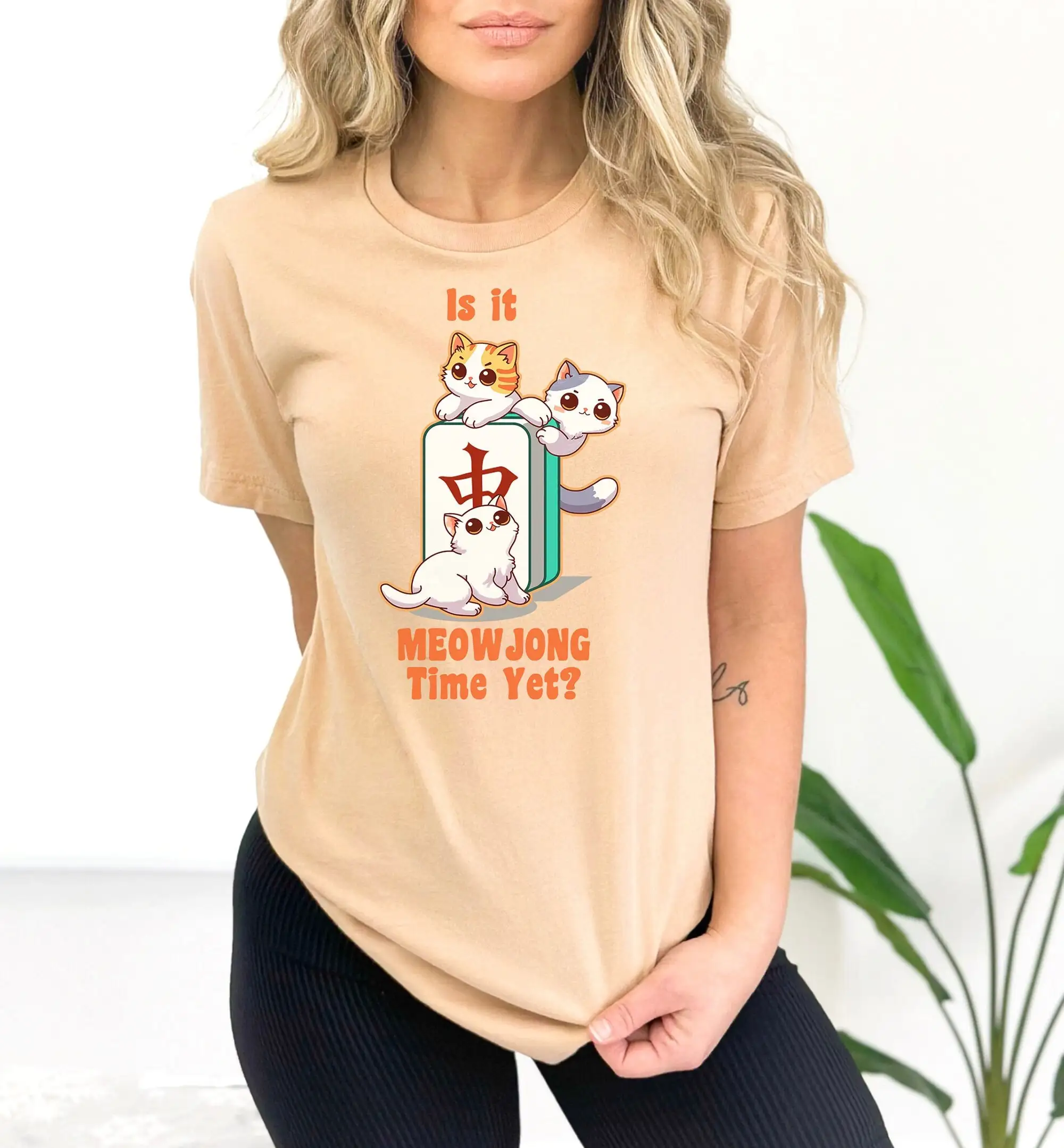 Cats And Mahjong Is It Meowjong Time Board Games T shirt Player s Funny