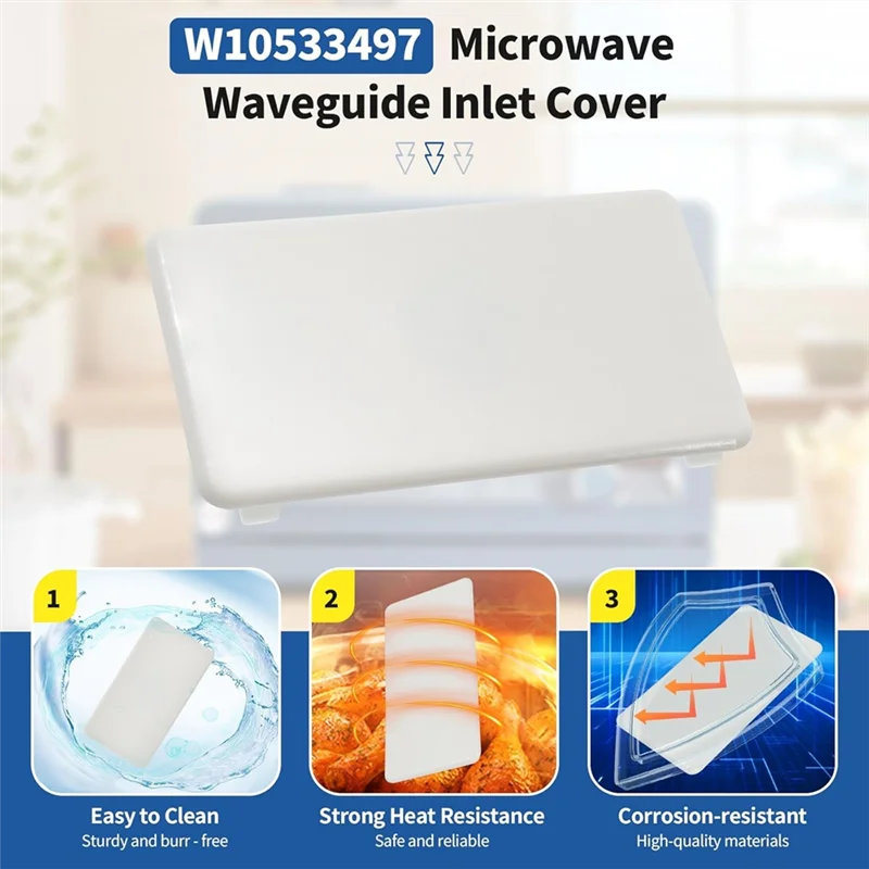 N95R Replacement Inlet Cover W10533497 3021428 For Whirlpool Maytag WMH73521CW,Microwave Oven Wave Guide Cover