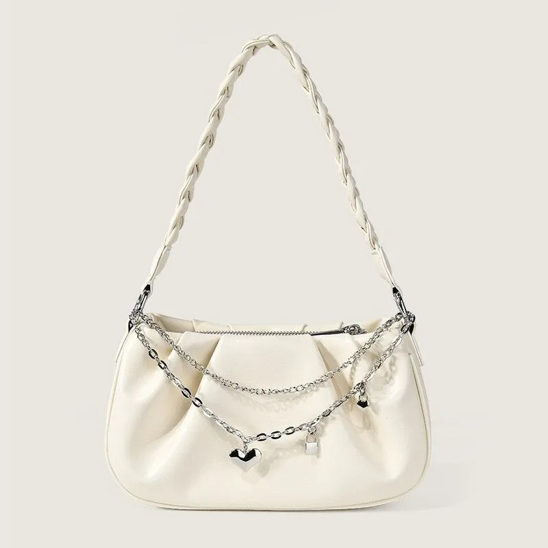 2025年新作プリーツクロスボディバッグ、人気のレディースクラウドバッグ、高級大容量シングルショルダー脇下バッグ