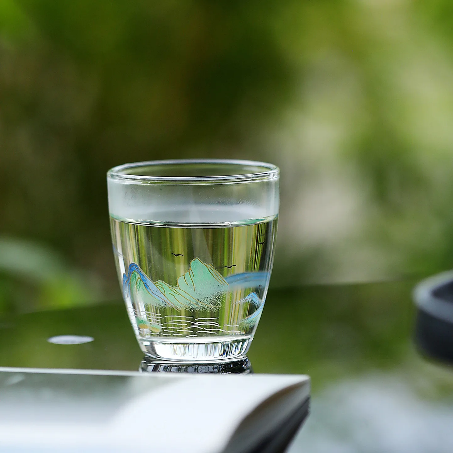 CX thousands of miles of rivers and mountains, transparent glass tea cup, high borosilicate glass tea cup