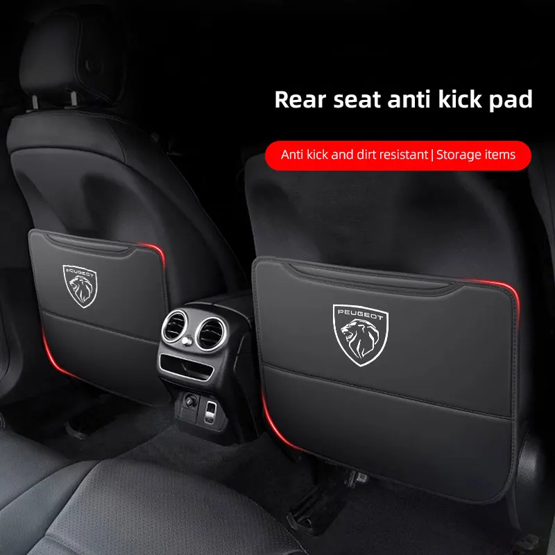 Tapis anti-rayures en cuir pour dossier de siège de voiture, pour Peugeot 206 307 308 207 3008 208 407 508 2008 5008 301 406 408 607 4008 107 106