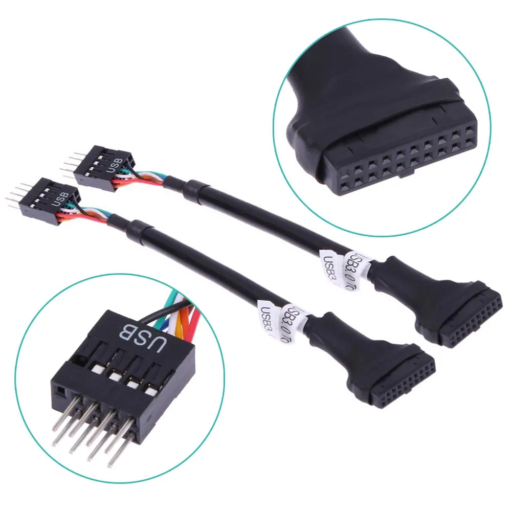 19/20 Pin USB 3.0 Female To 9 Pin USB 2.0 Male Motherboard Header Adapter Cord Whosale&Dropship 1PCS/2PCS/5PCS