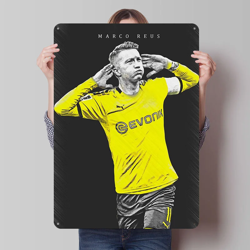Marco Reus Dortmund Metal Poster Customized Wall Art Retro Vintage Metal Tin Signs for Room Ornaments Bedroom Decorations House