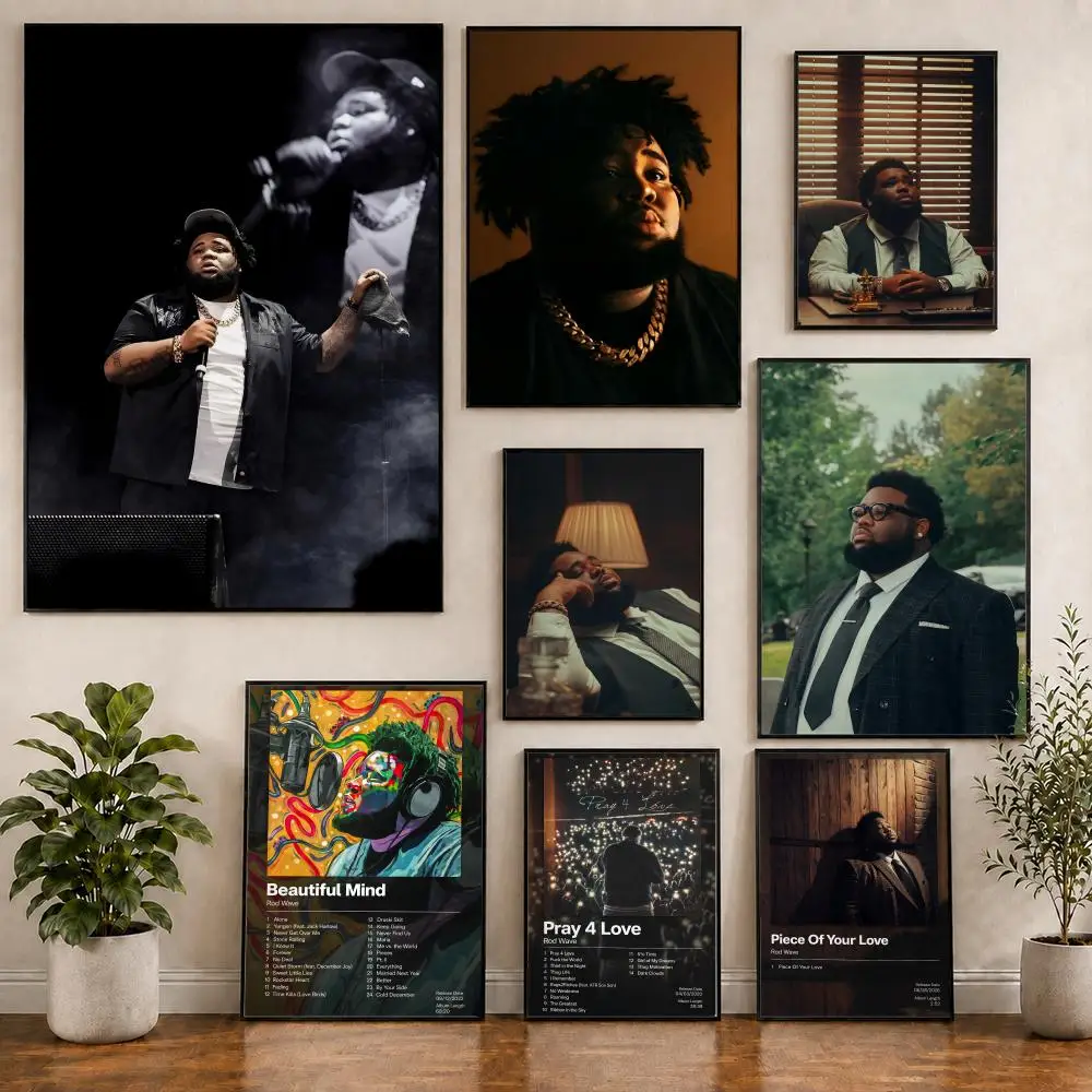 Rapper Rod Wave Rap Music Poster Pvc HD Peel and Stick Modern poster Home Office Living Room Dining Room Wall Decor