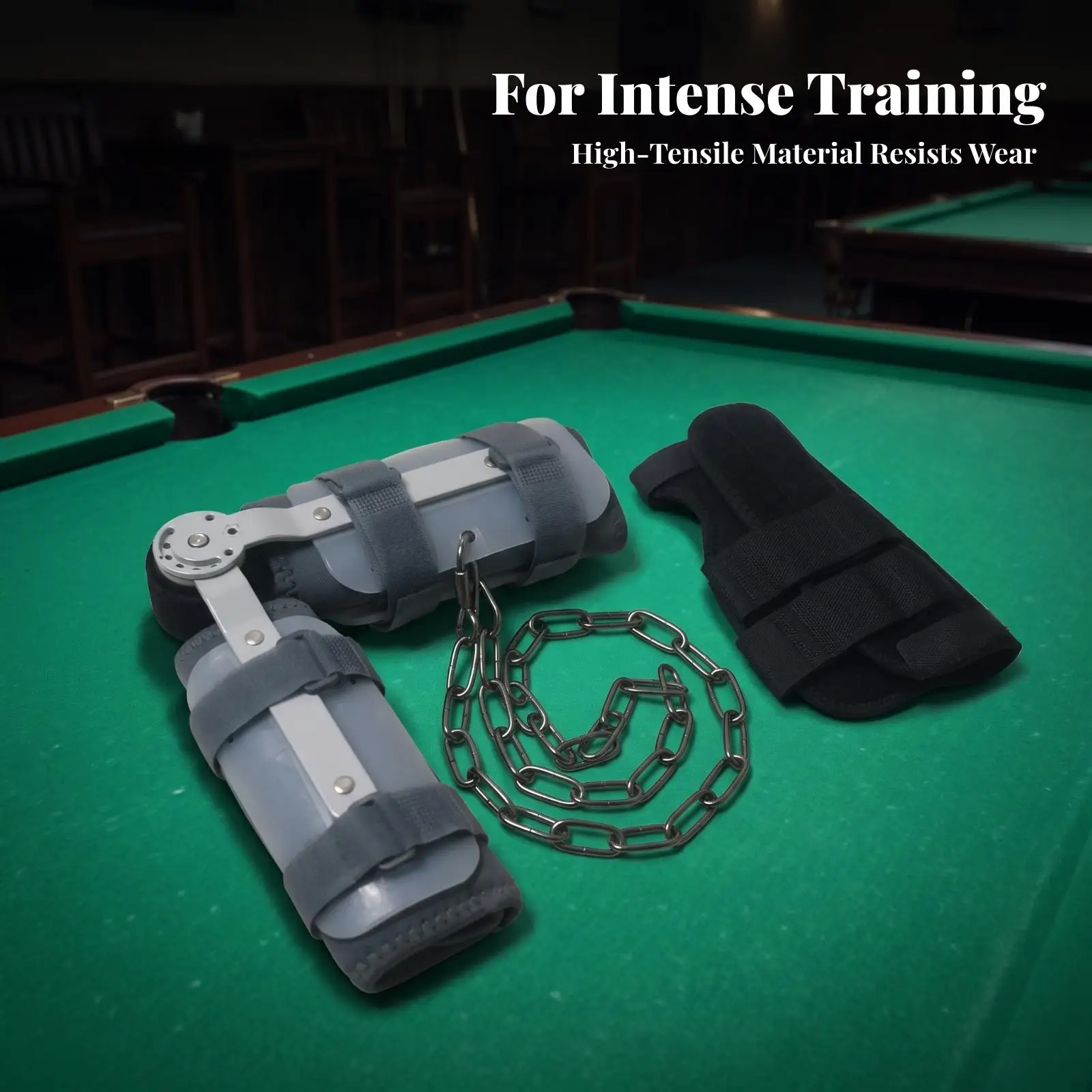 Leather Wrist Fixation Strap for Billiards Training with Metal Hinge Adjustable Cueing Aid for Steady Stroke Practice