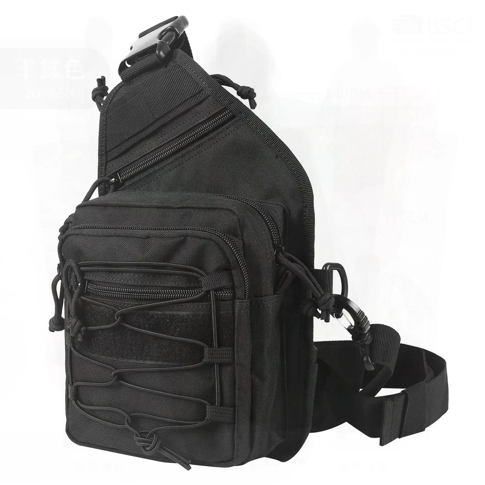 Outdoor Tactical Small Chest Bag Portable Crossbody Shoulder Bag for Cycling Mountaineering Solid Color Oxford Cloth