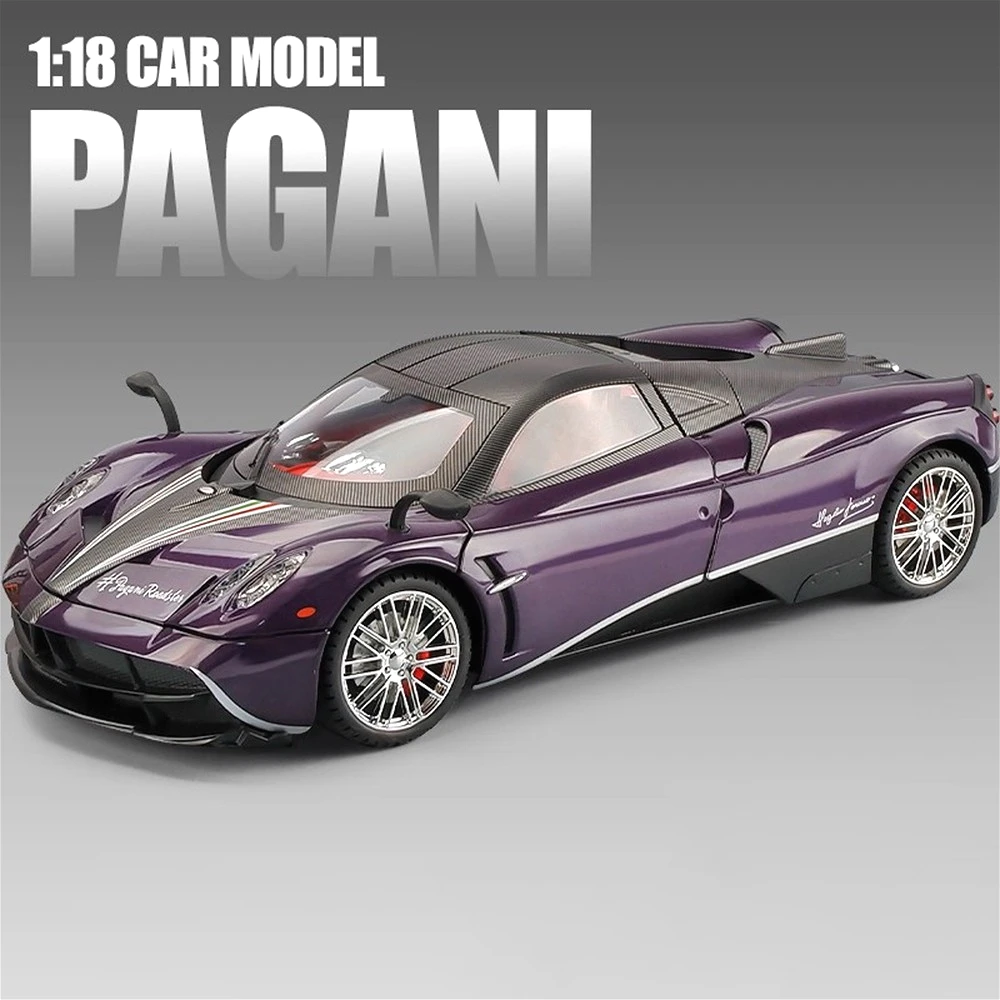 

Size 1:18 Pagani Huayra SVJ63 Racing Car Model Toy Sound Light Shock Absorption Metal Diecast Vehicles Collection Boy Toys Gifts