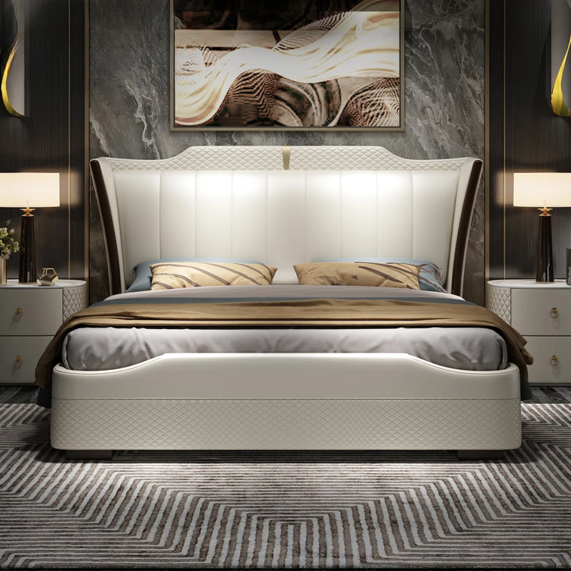 

Luxury Master Double Bed Frame Modern Beauty Design Floor Sleeping Bed Frame Princess Nordic Letto Matrimoniale Home Furniture