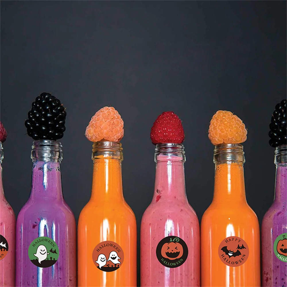 500pcs Halloween Pumpkin Ghost Sticker Packaging Sealing Label Sticker 2.5/1inch Gift Stickers Labels Horror Creation Decoration