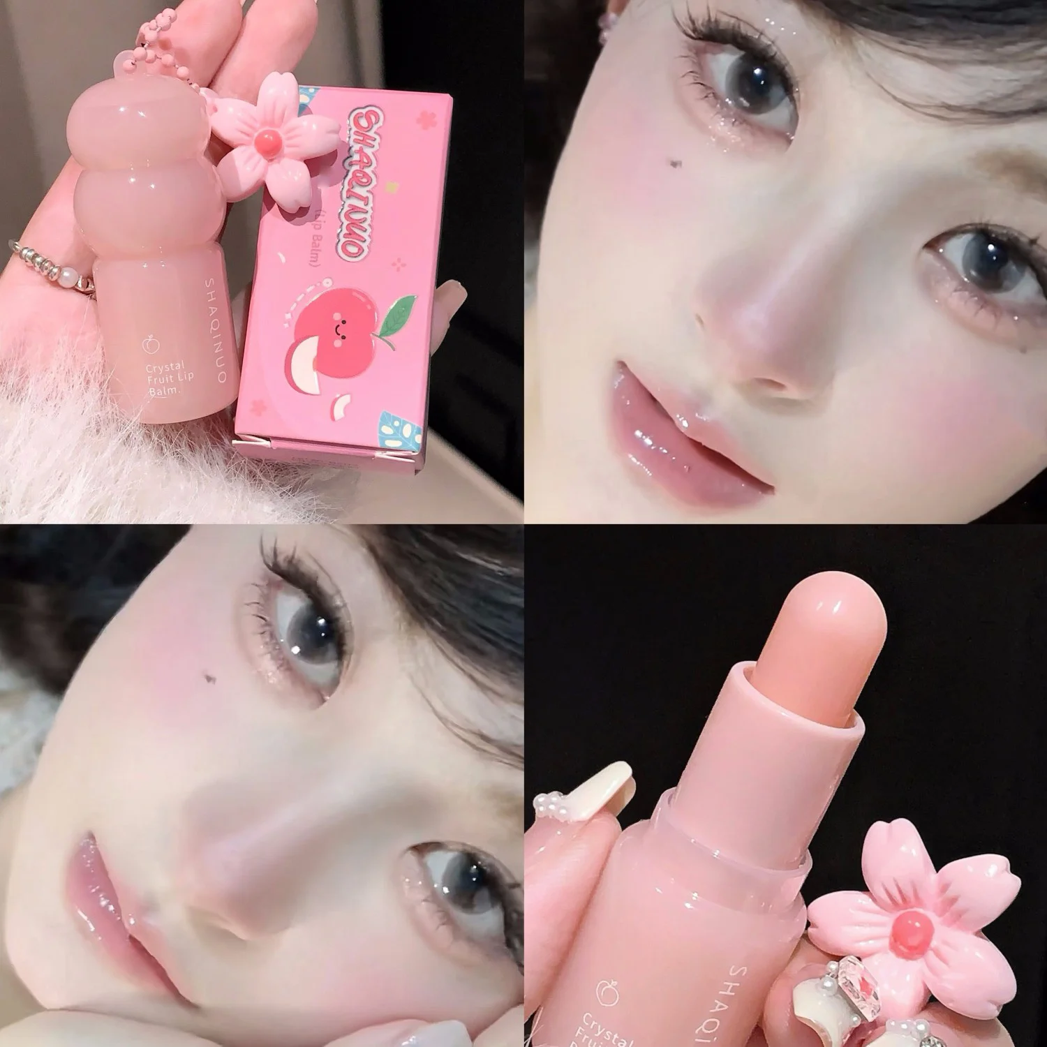 Donkerkersenfruit Lippenbalsem Hydrateert Paarsroze Getinte Lippenstift Langdurige Voedende Lippenpomade Transparante Lipverzorging