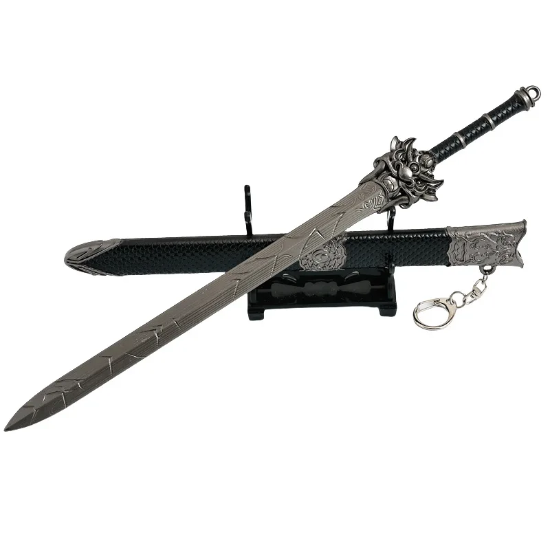 28 centimetri Cinese Antico Arma Nilin Spade Modello con Guaina Tutto In Metallo Artigianato Arma Ornamento Giocattoli All'aperto Katana Collezioni Regalo