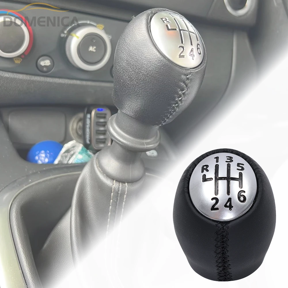 6 Speed Car Gear Shift Knob Leather Handleball For Renault Megane MK3 Clio Laguna For Nissan For Vauxhall Interior Accessories