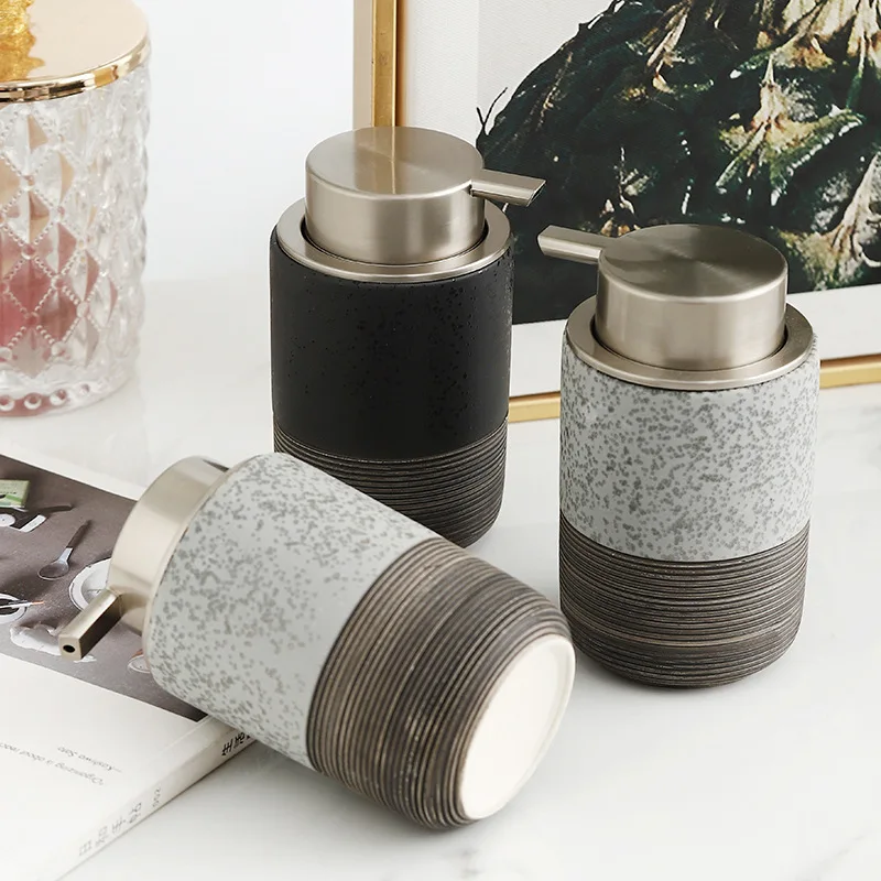 300ml Ceramic Relief Emulsion Bottle Mu Si Cleanser Bubble Bottle Hotel Toiletries Hand Sanitizer Bottled Separately