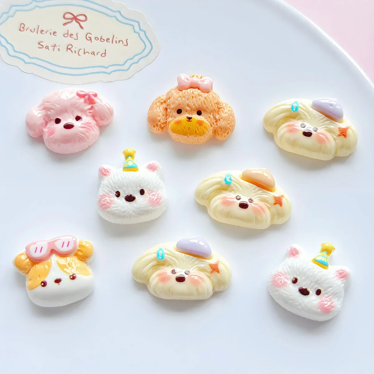 20Pcs Mini Cute Dog Resin Flat Back Cabochons Scrapbook DIY Party Hairpin Accessories DIY Accessories