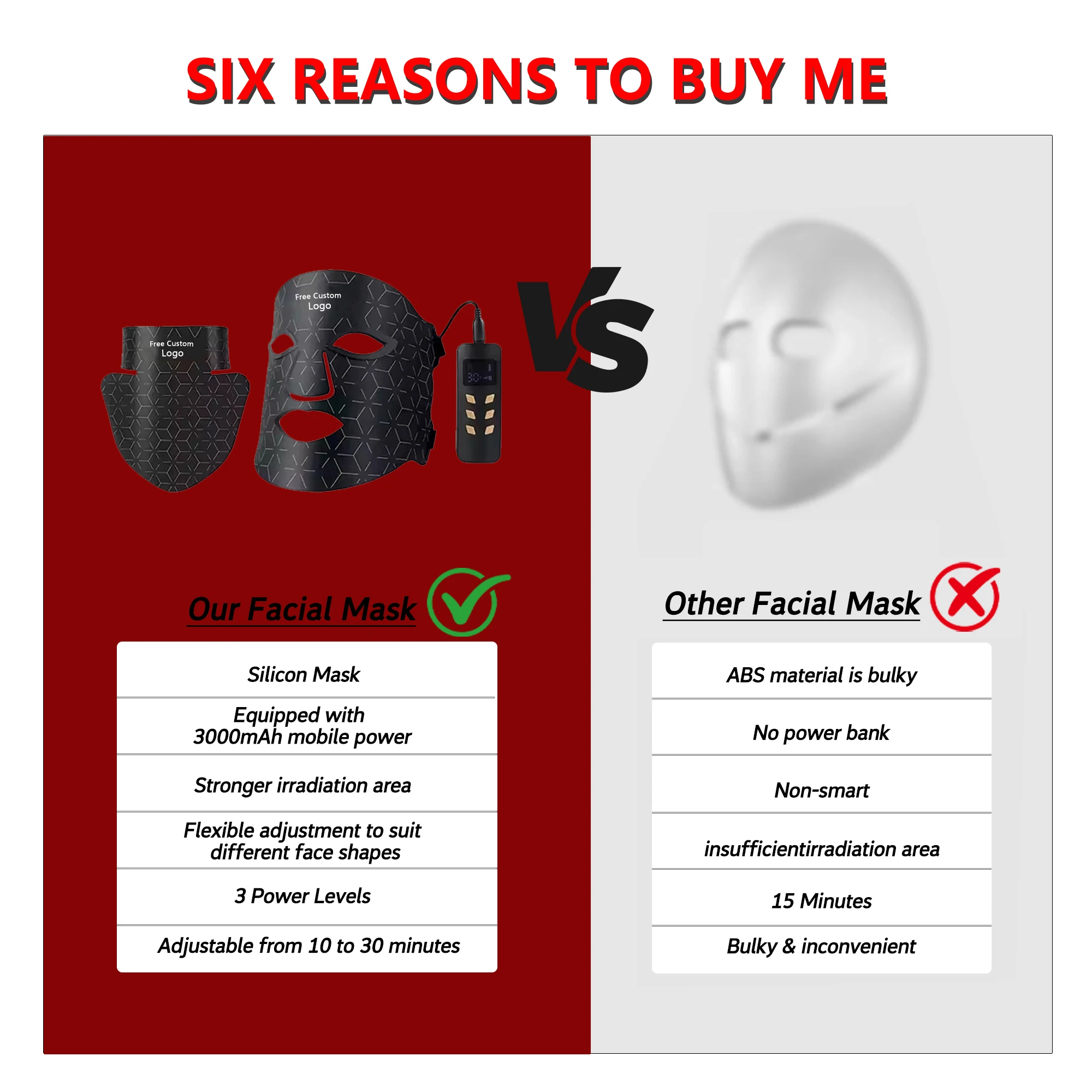 Silicone LED face and neck mask (listing 1282), view 5