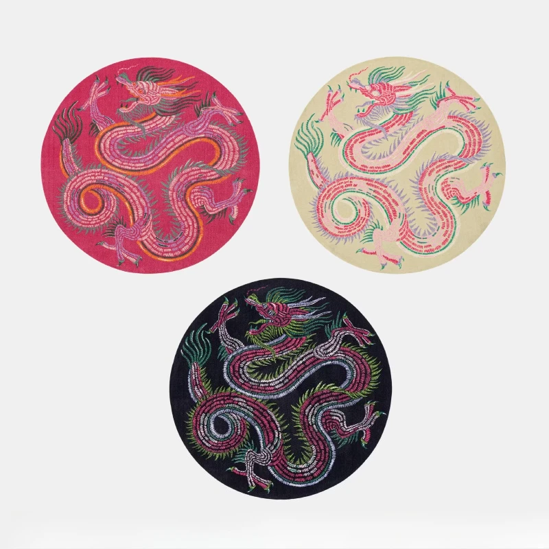 

Round carpet household new Chinese mirror front living room bedroom bedside premium decorative floor mat