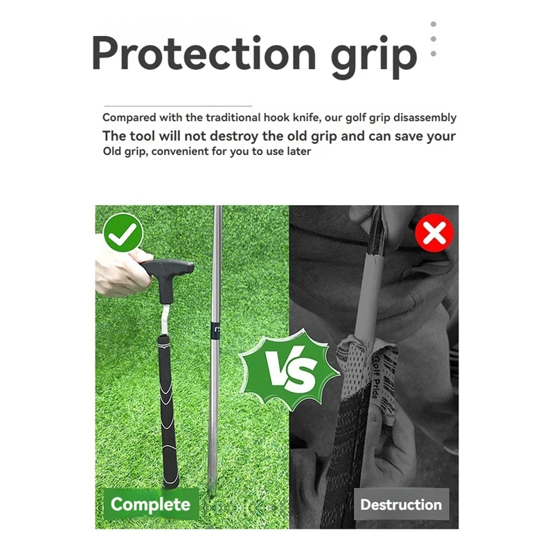 2PCS Golf Grip Removal Tool V-Groove Grip Remover Saver Grip Remover Gripping Tool Protective Grip For Outdoor Sports