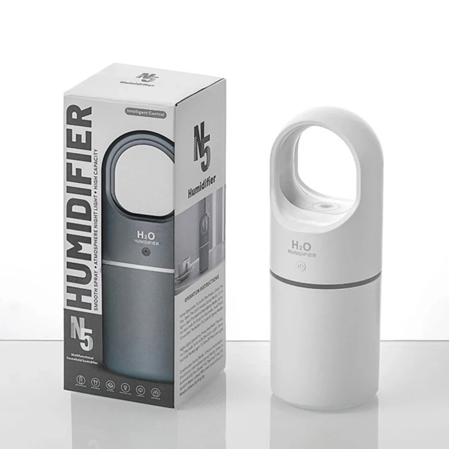 Mini humidificateur d'air à ultrasons amélioré, confortable et étiquettes USB 62, capacité de 450ml, lumière LED Whisper-Silencieux pour E