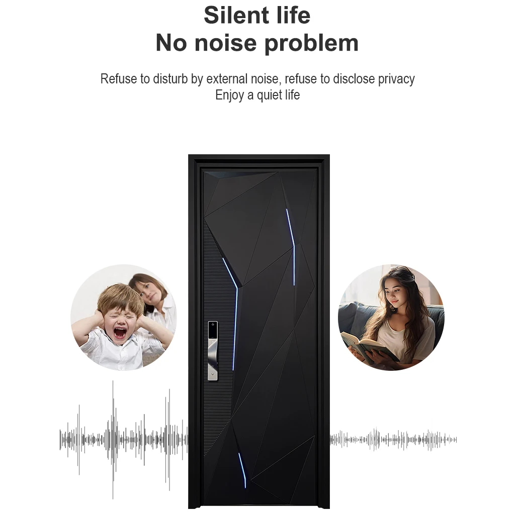 بوابة فيلا حديثة عالية الجودة منحوتة بشكل جيد ومضادة للسرقة ودخول مخصص للأمن المدرع من الألومنيوم باب مدخل أمامي خارجي #6