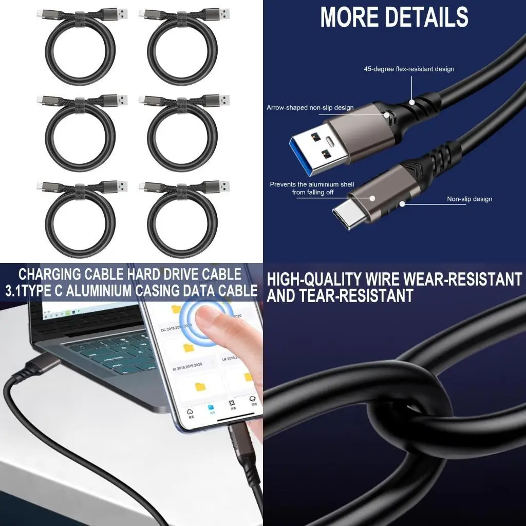 

Y1UB USB3.2 10Gbps Cable USB A to Type C 3.2 Cable Data Transfer USB C SSD Cable