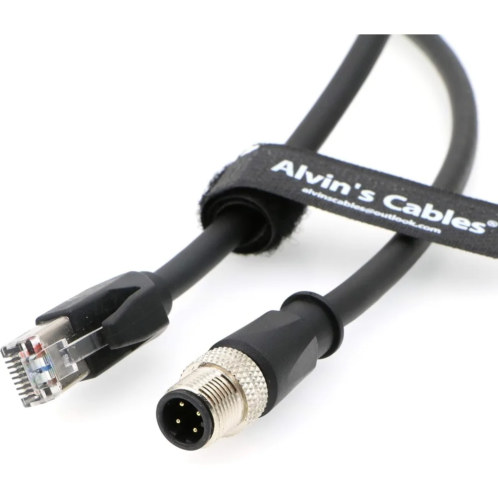 

Alvin's Cables M12 D-Code 4 Pin Male to RJ45 Ethernet Cable High-Flex for Industrial Camera Sensor, Automation 49.2ft/15m Green