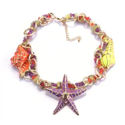 2024 New ZA Fashion Starfish Shell Large Collar Choker Necklace Women Indian Boho Ethnic Statement Vintage Necklace Jewelry