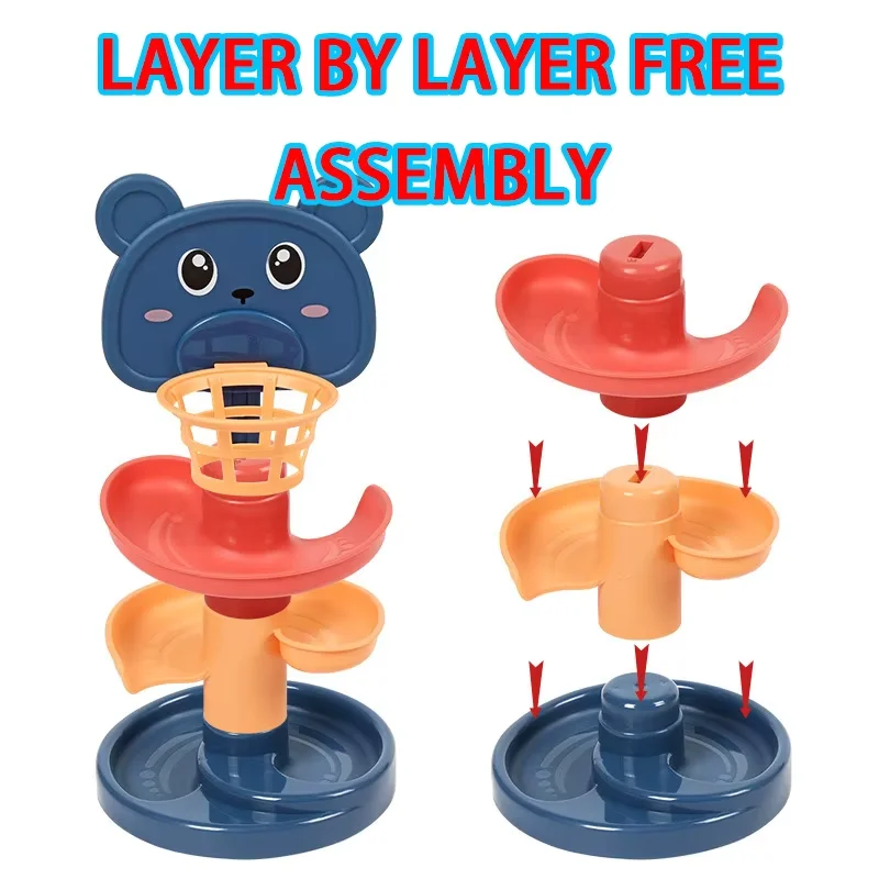 لعبة طفل كرة دوارة برج مونتيسوري ألعاب تعليمية للأطفال التراص المسار ألعاب تطوير الطفل 1 2 3 سنوات #2