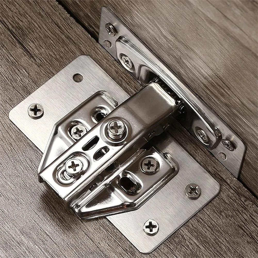 1/2/4Pair Hinge Repair Plate Cabinet Furniture Drawer Table Repair Mount Tool Hardware Stainless Steel Hinge Fixing Plate image 4