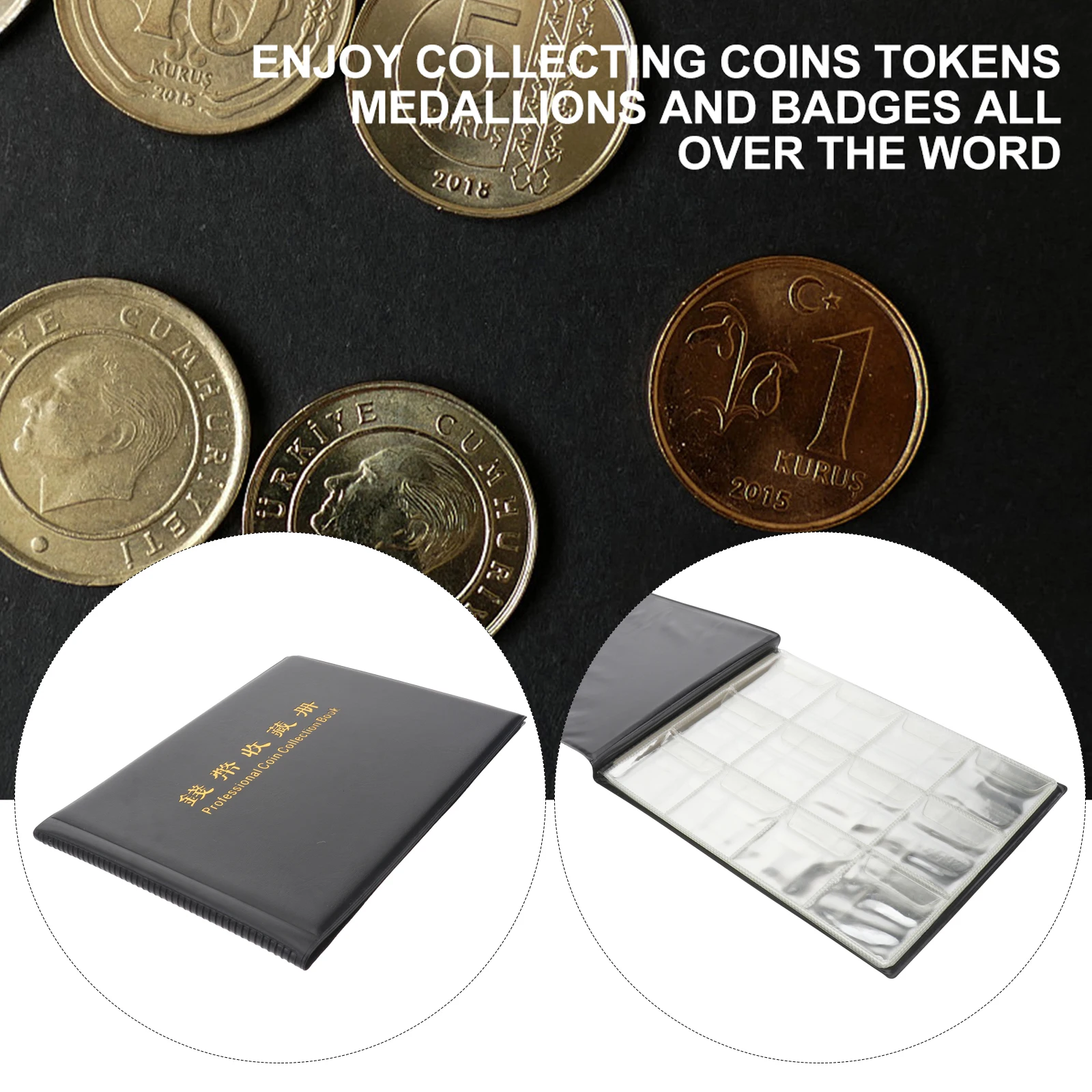 

Collecting Album For Coins Caps Tokens Medallions Badges Transparent Secure Flaps Gift Coin Collector Souvenir Coin
