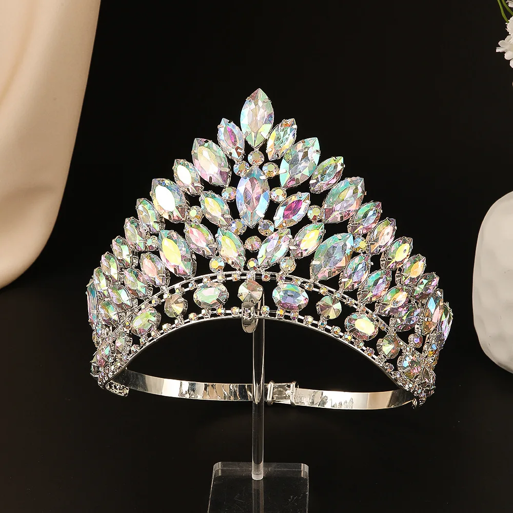 

Fashionable European and American Super Flash Beauty Pageant Crown Bridal Wedding Hair Accessories Birthday Gifts Princess Crown