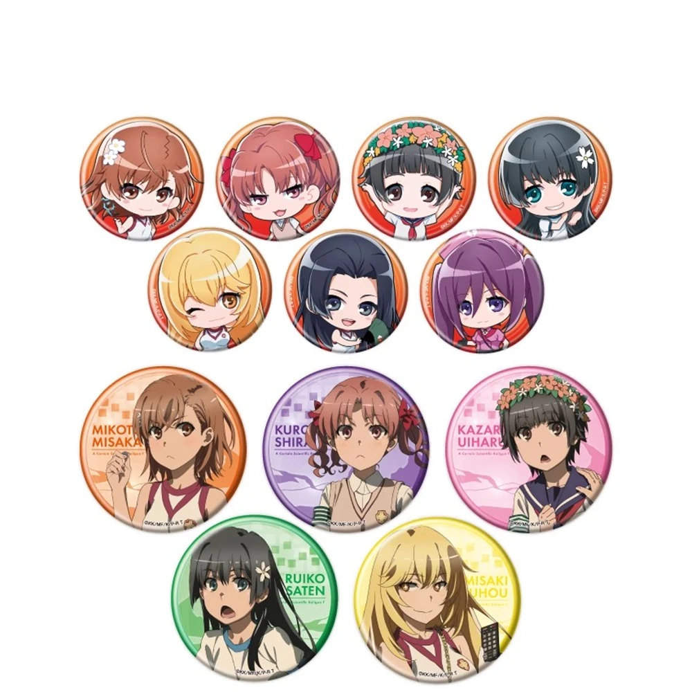 58 مللي متر أنيمي مسدس علمي معين ميساكا ميكوتو كونغو ميتسوكو تأثيري حلي شارة دبوس SPTE صفيح بروش الدعامة جيلف #1